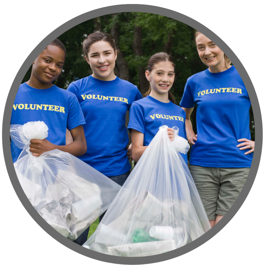Kids Korps clean up volunteers